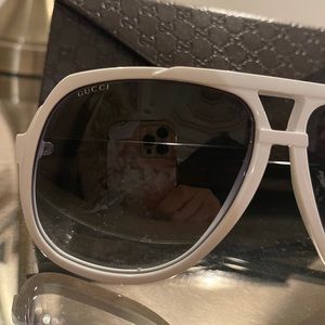 White Gucci glasses